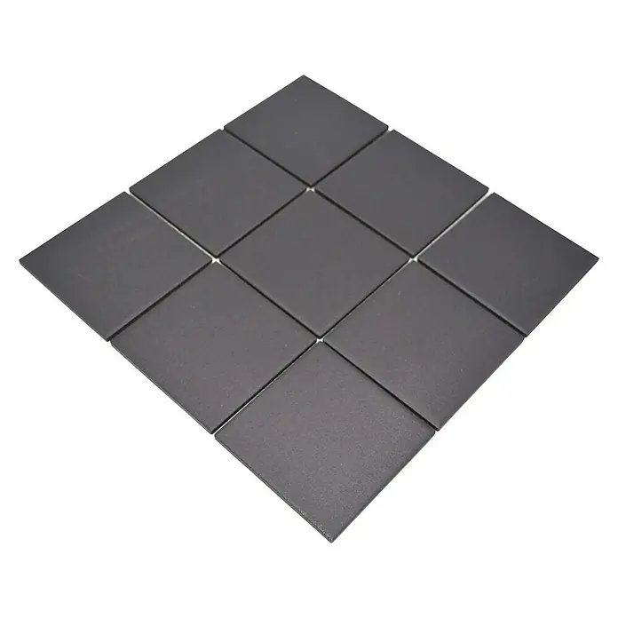 Mosaikfliese Quadrat RAT 890 - 29,8 x 29,8 cm, Schwarz, Matt - Diagonale Ansicht