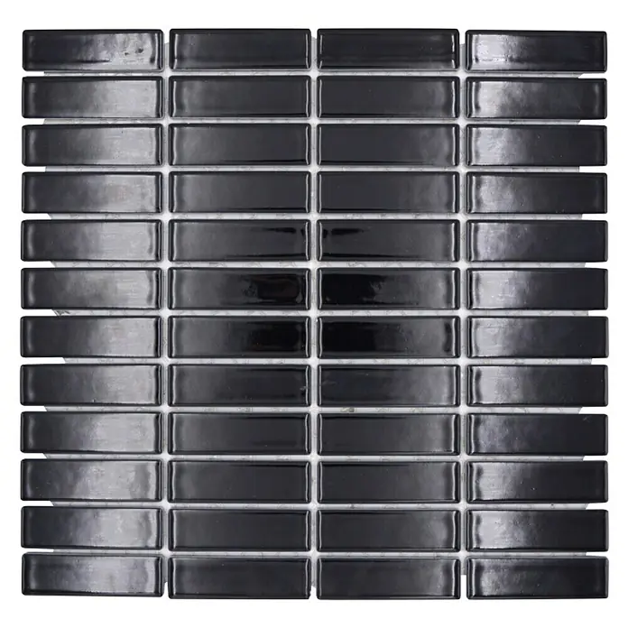 Mozaïektegel rechthoek Architecture ST 350 - 29 x 29,7 cm, Zwart, Glanzend - Bovenaanzicht