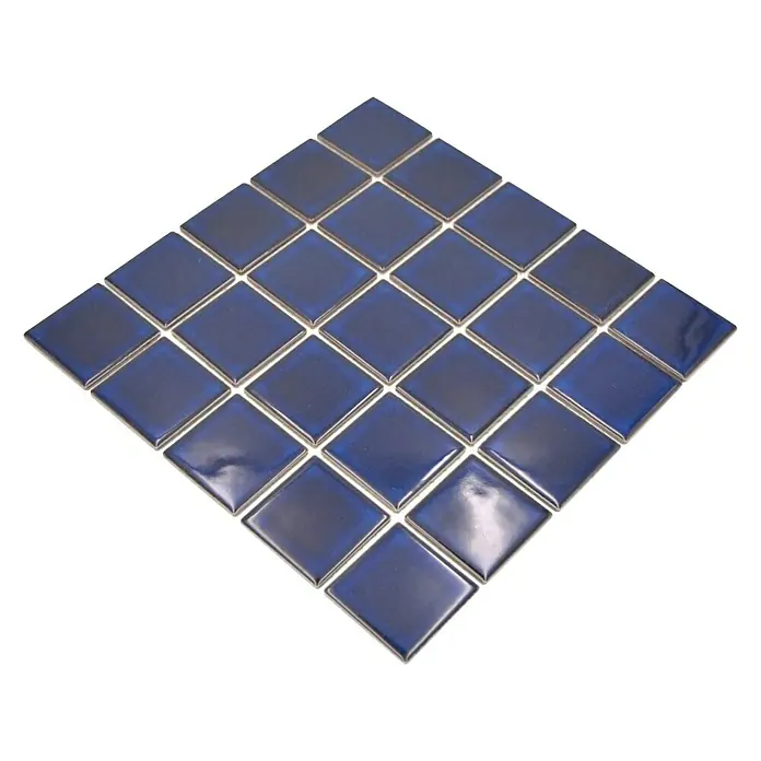 Mozaïektegel vierkant Classic SD 651N - 30,4 x 30,4 cm, Kobaltblauw, Glanzend - Diagonaal zicht
