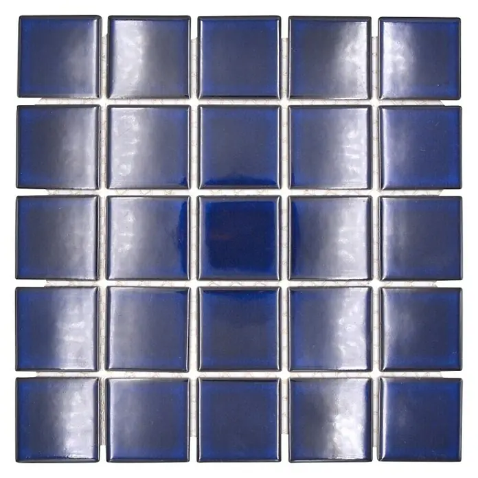Mozaïektegel vierkant Classic SD 651N - 30,4 x 30,4 cm, Kobaltblauw, Glanzend - Bovenaanzicht