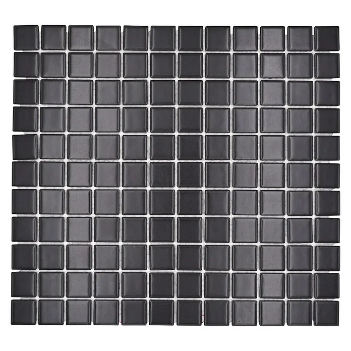 Mozaïektegel vierkant Uni M 892 - 32,6 x 30 cm, Zwart, Mat - Bovenaanzicht