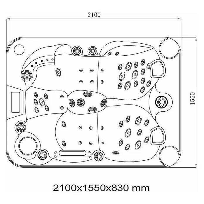 Home Deluxe Außen-Whirlpool Beach mit Treppe/ Thermoabdeckung - 210 x 155 x 83 cm, 1.200 l, Geeignet für: 2 Personen
