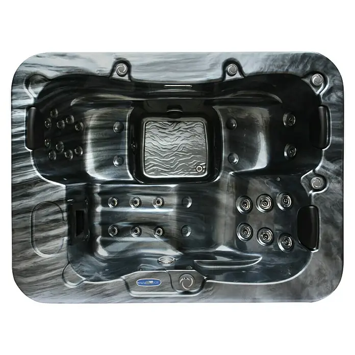 Home Deluxe Außen-Whirlpool Black Marble - 210 x 160 x 85 cm, 570 l, Schwarz, Geeignet für: 3 Personen, Ohne Treppe - Ansicht von oben