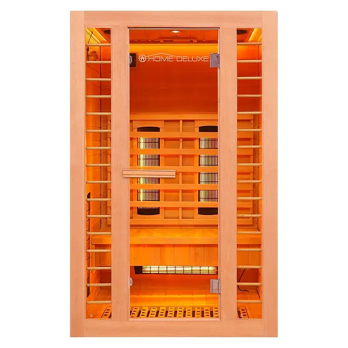 Home Deluxe Infrarotkabine Redsun Deluxe Plus - 1 Carbon-Flächenstrahler, L x B x H: 105 x 120 x 190 cm - Vorderansicht