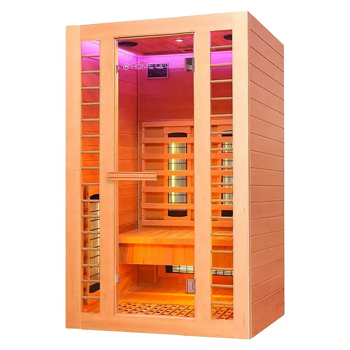 Home Deluxe Infrarotkabine Redsun Deluxe Plus - 1 Carbon-Flächenstrahler, L x B x H: 105 x 120 x 190 cm - Diagonale Ansicht