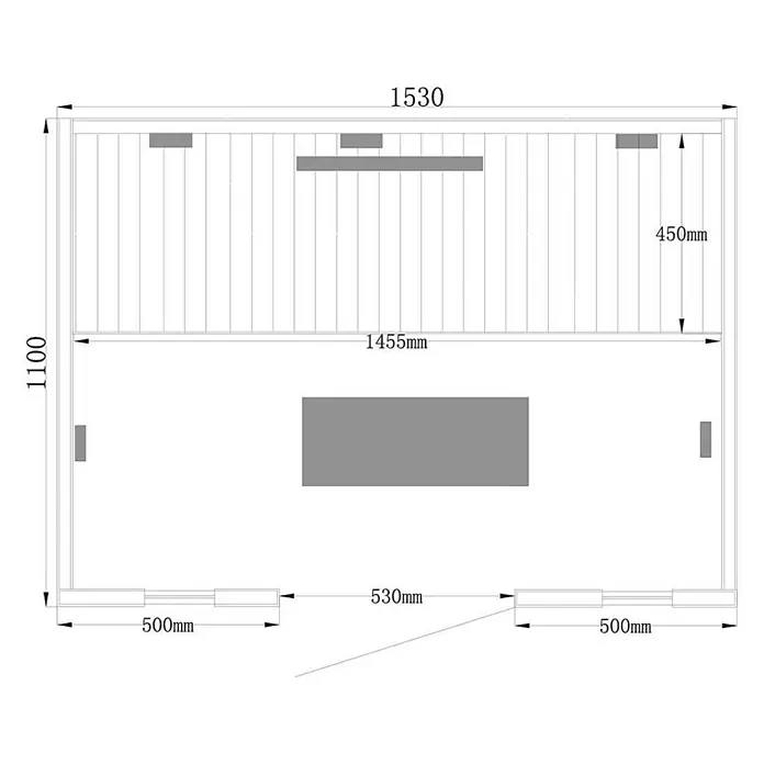Home Deluxe Infrarotkabine Redsun Deluxe - 6 Vollspektrumstrahler, L x B x H: 110 x 153 x 190 cm - Skizze