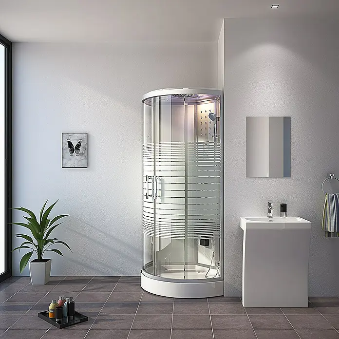 Home Deluxe Dampfdusche White Pearl - L x B x H: 90 x 90 x 220 cm, Weiß - Stimmungsaufnahme