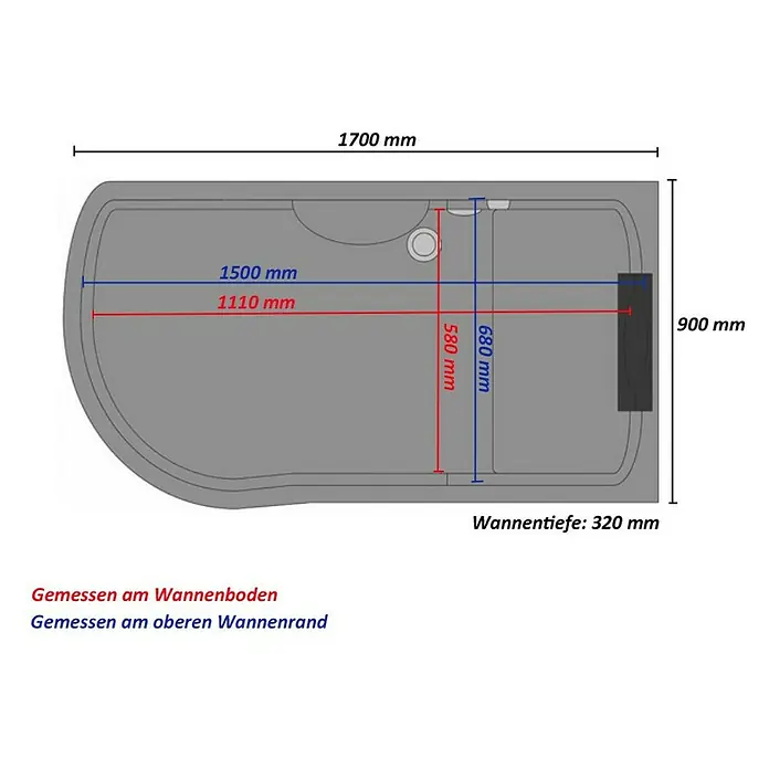 Home Deluxe Dampfdusche ALL IN 4in1 - L x B x H: 90 x 170 x 220 cm, Schwarz, Links - Informationsansicht