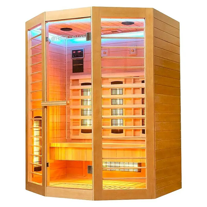 Home Deluxe Infrarotkabine Redsun Deluxe - 6 Vollspektrumstrahler, L x B x H: 120 x 155 x 190 cm - Diagonale Ansicht
