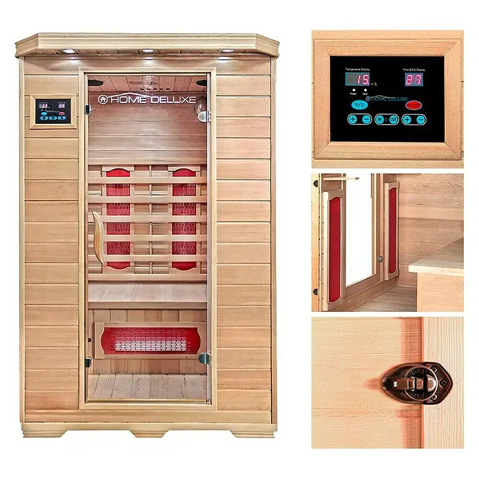 Home Deluxe Infrarotkabine Redsun - 1.750 W, Radio, L x B x H: 105 x 120 x 190 cm - Vorderansicht