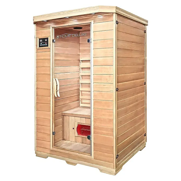 Home Deluxe Infrarotkabine Redsun - 1.750 W, Radio, L x B x H: 105 x 120 x 190 cm - Diagonale Ansicht