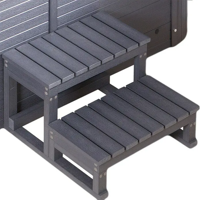 Home Deluxe Außen-Whirlpool Beach mit Treppe/ Thermoabdeckung - 210 x 155 x 83 cm, 1.200 l, Geeignet für: 2 Personen - Detailaufnahme