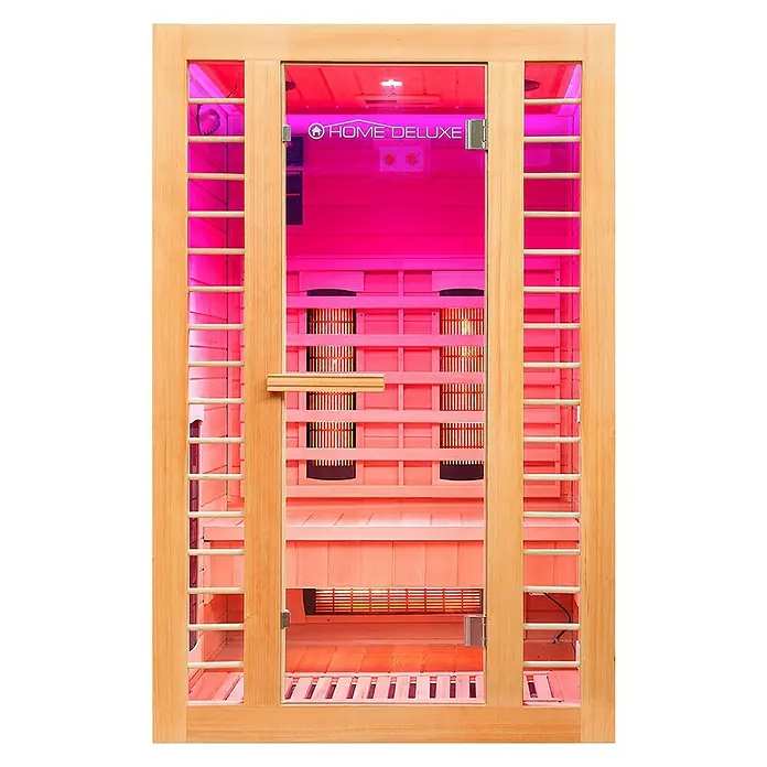 Home Deluxe Infrarotkabine Redsun Deluxe - MP3/SD-Card/USB/3,5mm Klinke Radio, L x B x H: 105 x 120 x 190 cm - Vorderansicht