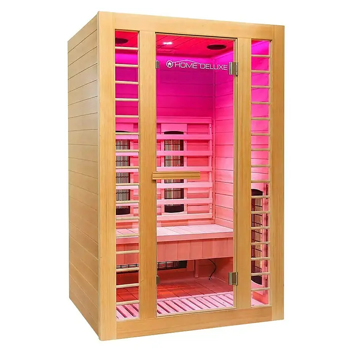 Home Deluxe Infrarotkabine Redsun Deluxe - MP3/SD-Card/USB/3,5mm Klinke Radio, L x B x H: 105 x 120 x 190 cm - Diagonale Ansicht