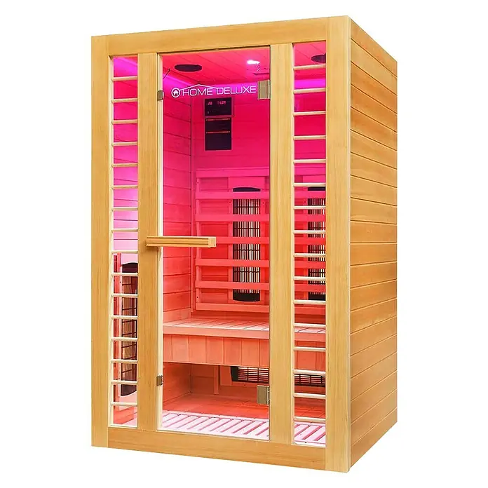 Home Deluxe Infrarotkabine Redsun Deluxe - MP3/SD-Card/USB/3,5mm Klinke Radio, L x B x H: 105 x 120 x 190 cm - Diagonale Ansicht