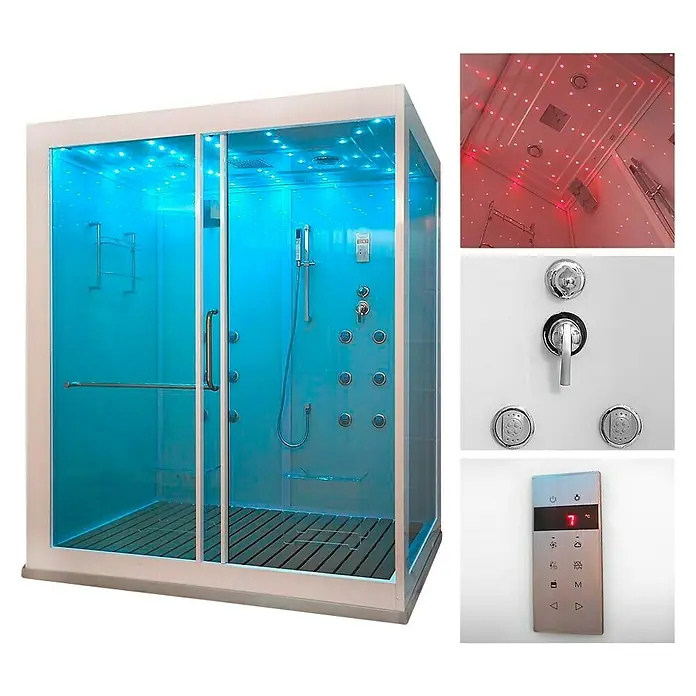 Home Deluxe Dampfdusche - 130 x 180 x 220 cm, Touchscreen-Bedienelement - Vorderansicht