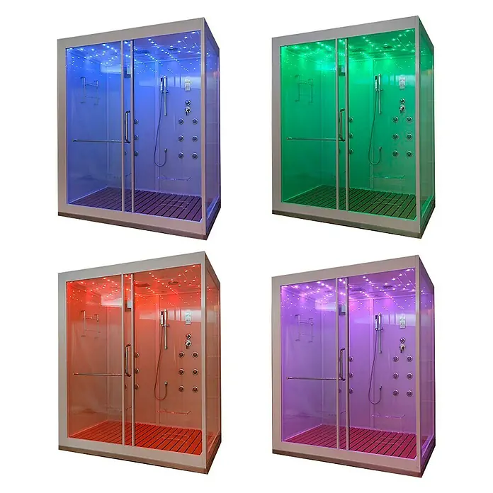 Home Deluxe Dampfdusche - 130 x 180 x 220 cm, Touchscreen-Bedienelement - Vorderansicht