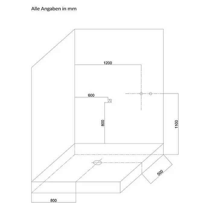 Home Deluxe Dampfdusche - 130 x 180 x 220 cm, Touchscreen-Bedienelement - Skizze