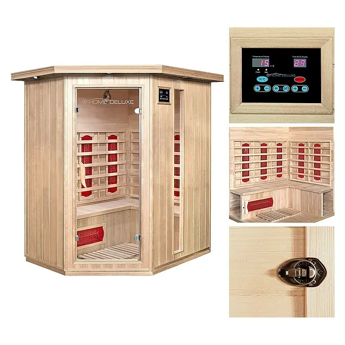 Home Deluxe Infrarotkabine Redsun - 2.075 W, 6 Keramikstrahler, L x B x H: 120 x 155 x 190 cm - Vorderansicht