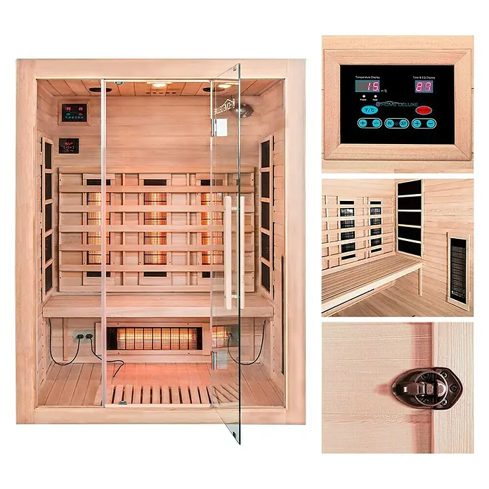 Home Deluxe Infrarotkabine Sahara - 2.445 W, MP3/SD-Card/USB/3,5mm Klinke Radio, L x B x H: 120 x 150 x 190 cm - Detailaufnahme
