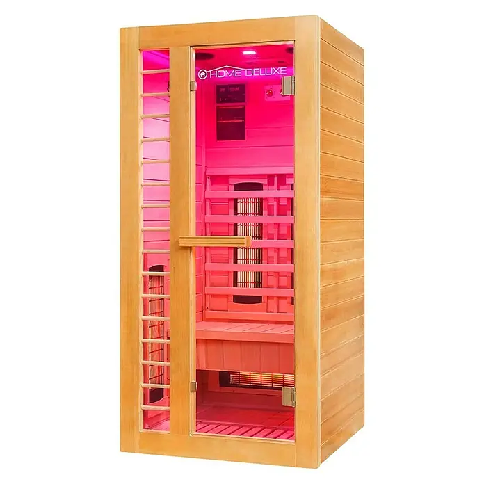 Home Deluxe Infrarotkabine Redsun Deluxe - 4 Vollspektrumstrahler, L x B x H: 90 x 90 x 190 cm - Diagonale Ansicht