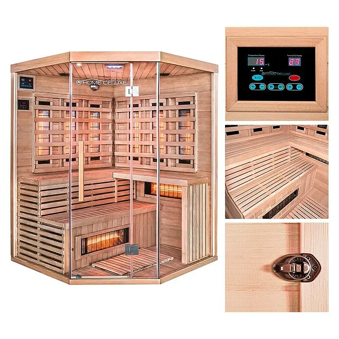 Home Deluxe Infrarotkabine Sahara - 2.580 W, 8 Vollspektrumstrahler, L x B x H: 150 x 150 x 200 cm - Vorderansicht