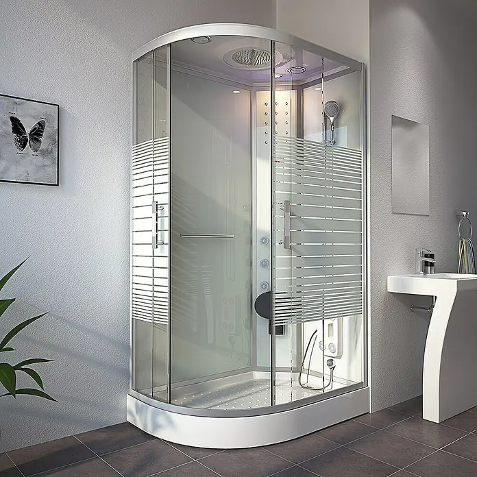 Home Deluxe Dampfdusche White Pearl - L x B x H: 80 x 120 x 220 cm, Weiß, Links - Stimmungsaufnahme