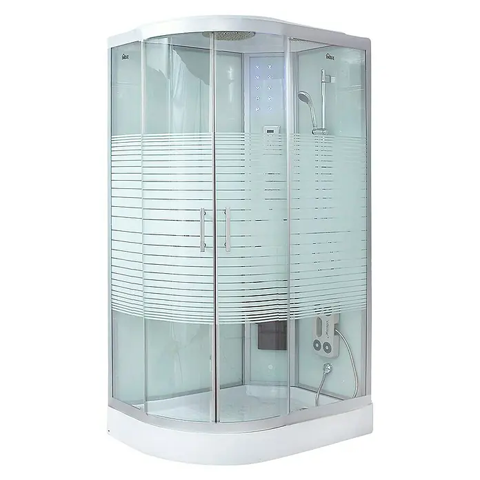 Home Deluxe Dampfdusche White Pearl - L x B x H: 80 x 120 x 220 cm, Weiß, Links - Vorderansicht