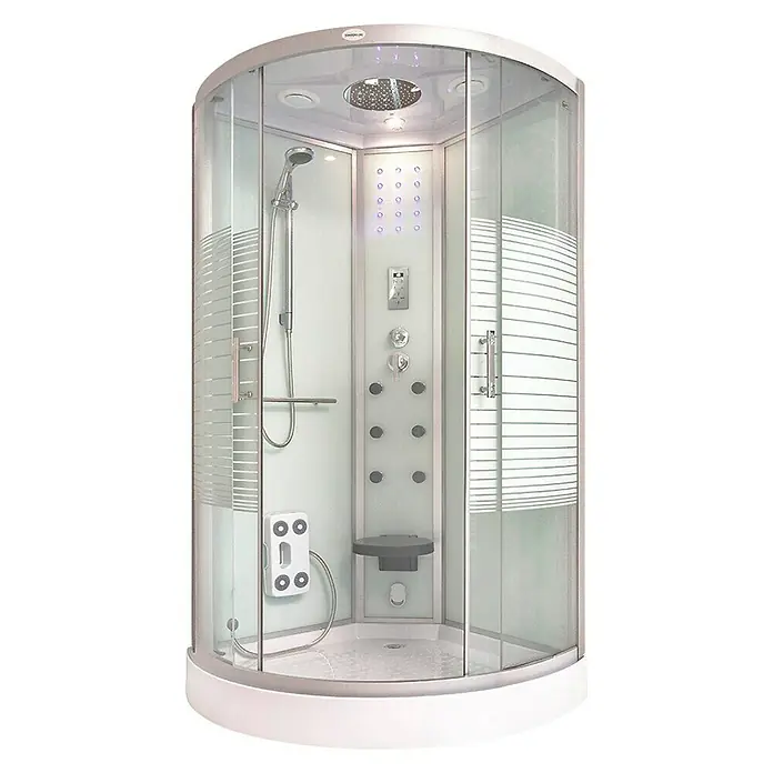 Home Deluxe Dampfdusche White Pearl - L x B x H: 90 x 90 x 220 cm, Weiß - Vorderansicht