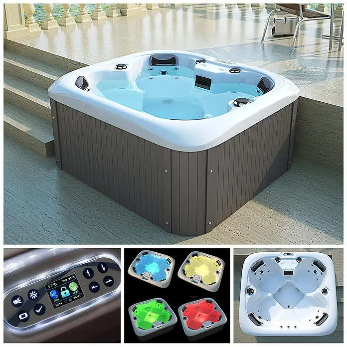 Home Deluxe Außen-Whirlpool Sea Star - 180 x 160 x 79 cm, 850 l, Geeignet für: 4 Personen - Stimmungsaufnahme