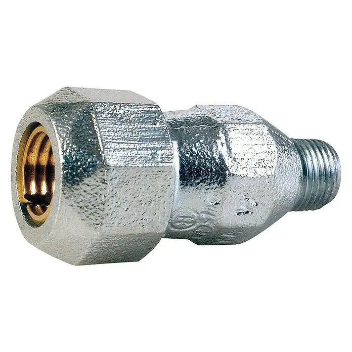 Racor para tubo H - rosca M - 1″, Acero - Vista angular