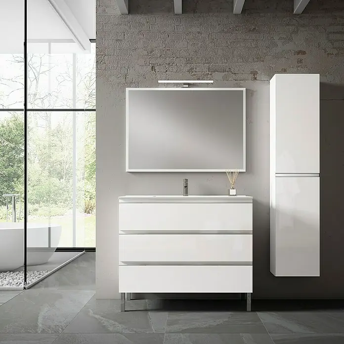Mueble de lavabo Celia - 45 x 80 x 85 cm, Blanco - Foto ambiente