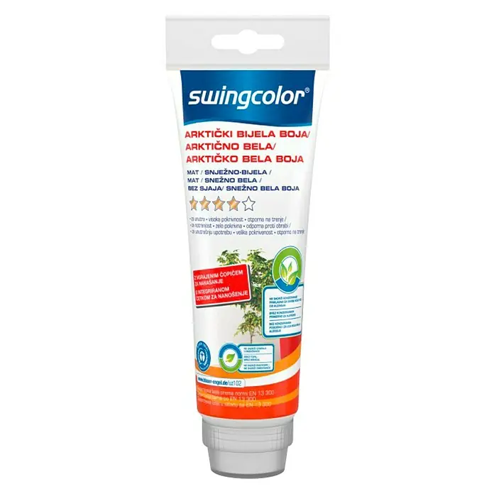 swingcolor Unutarnja disperzijska boja - 200 ml, Sniježno bijele boje - Pogled sprijeda