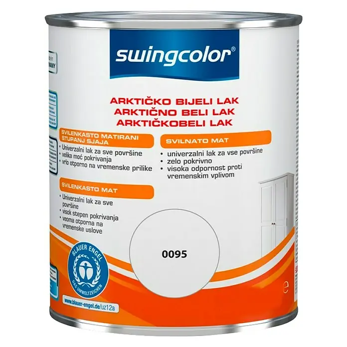 swingcolor Bijeli lak - Arktički bijele boje, 2,5 l - Pogled sprijeda