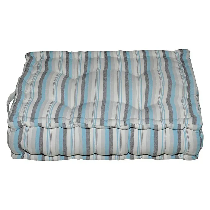Cojín para respaldo palet Summer - 60 x 40 cm, Azul, 100% algodón - Vista angular