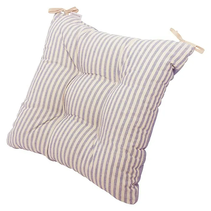 Cojín para silla Versalles Rayas - Malva, 40 x 40 cm, 100% algodón - Vista angular