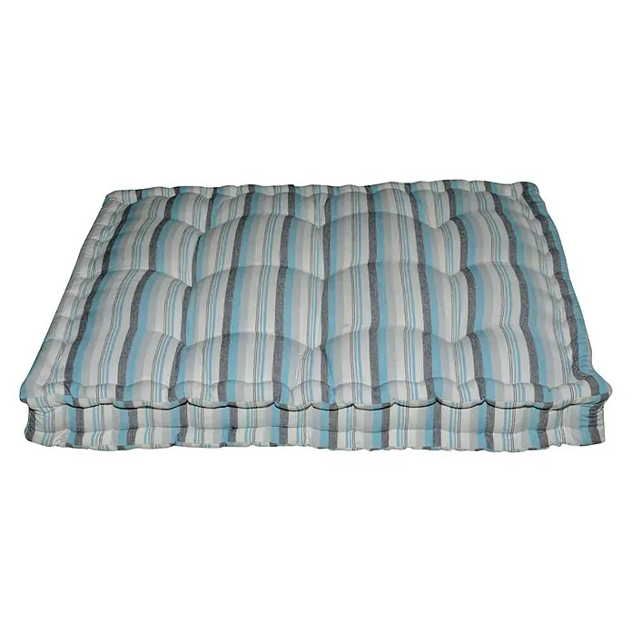 Cojín para asiento Summer - 80 x 60 x 10 cm, Azul, 100% algodón - Vista angular