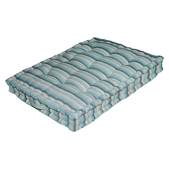 Cojín para asiento Summer - 80 x 60 x 10 cm, Azul, 100% algodón - Vista angular