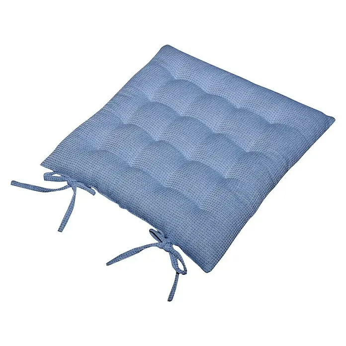 Cojín para silla - 45 x 45 cm, Azul, 100% algodón - Vista angular
