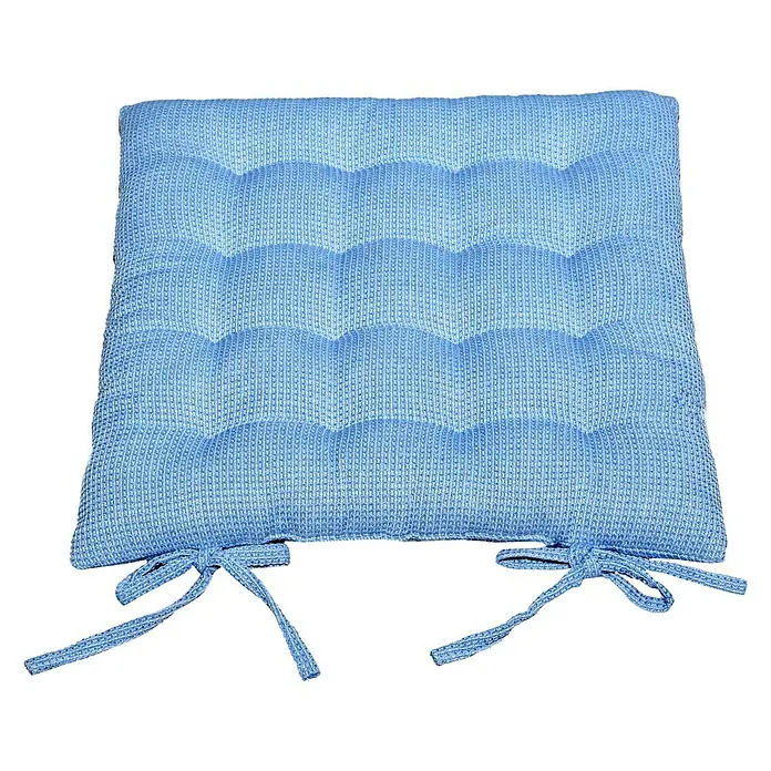 Cojín para silla - 45 x 45 cm, Azul, 100% algodón - Vista angular