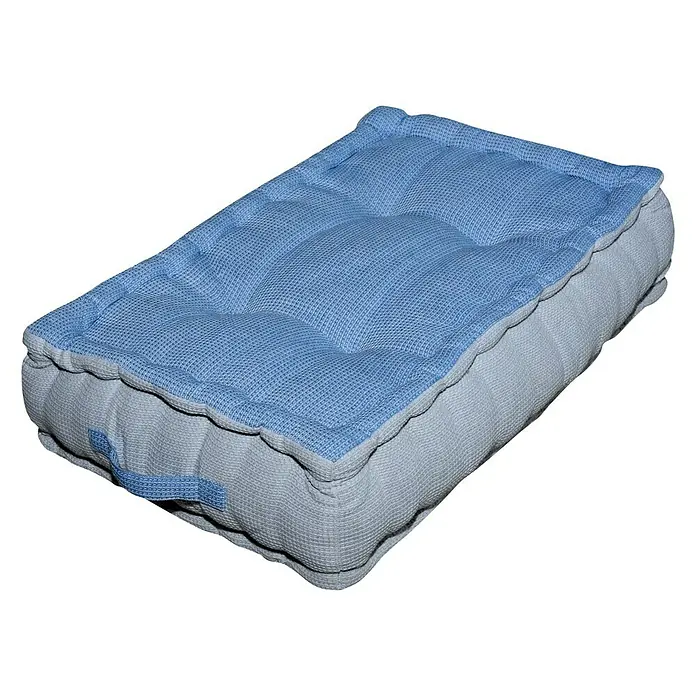 Cojín para respaldo palet - 60 x 40 cm, Azul, 100% algodón - Vista angular