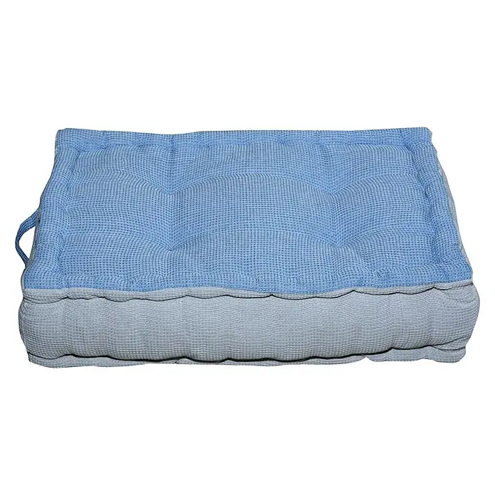 Cojín para respaldo palet - 60 x 40 cm, Azul, 100% algodón - Vista angular