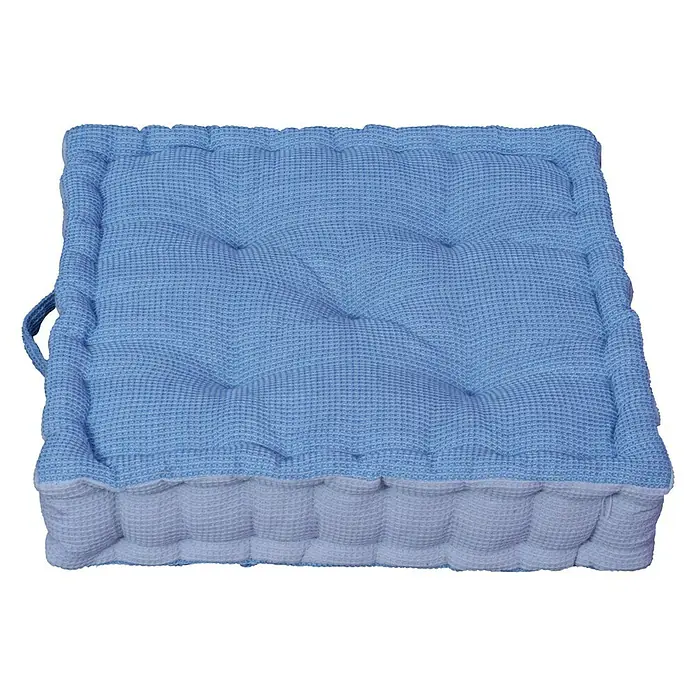 Cojín de suelo - 45 x 45 cm, Azul, 100% algodón - Vista angular