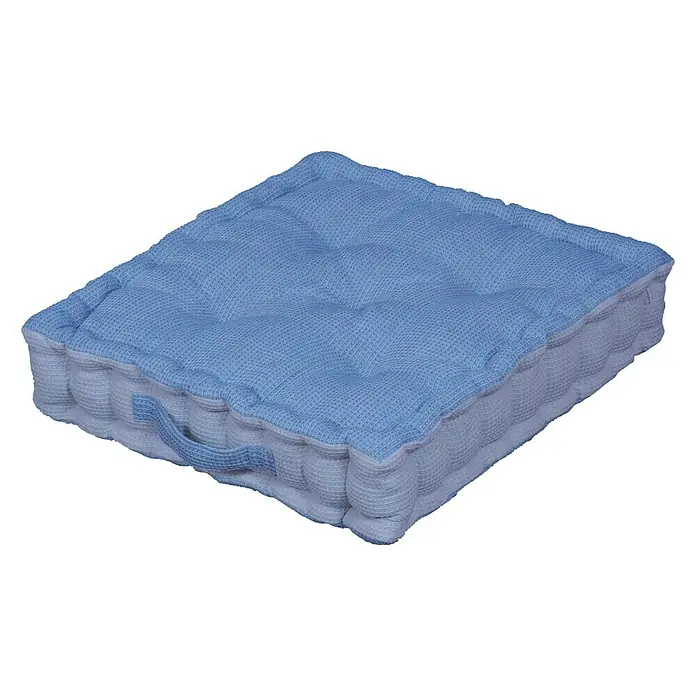 Cojín de suelo - 45 x 45 cm, Azul, 100% algodón - Vista angular