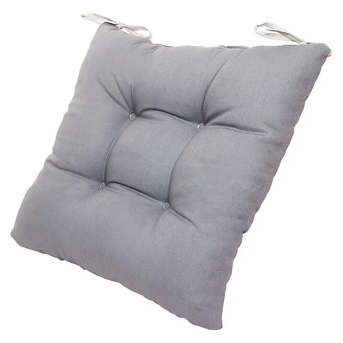 Cojín para silla Versalles - Gris, 40 x 40 cm, 100% algodón - Vista angular