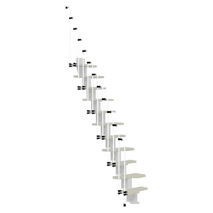 Fontanot Barandilla de escalera Karina - Largo: 120 cm, Color metal: Blanco, Color pasamanos: Negro - Vista angular