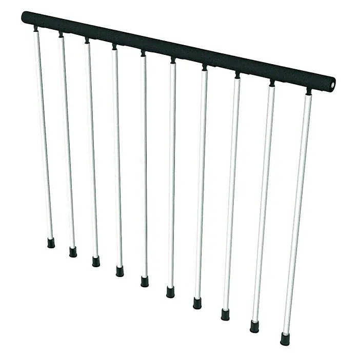 Fontanot Balaustrada Civik - Largo: 120 cm, Color metal: Blanco, Color pasamanos: Negro - Vista angular