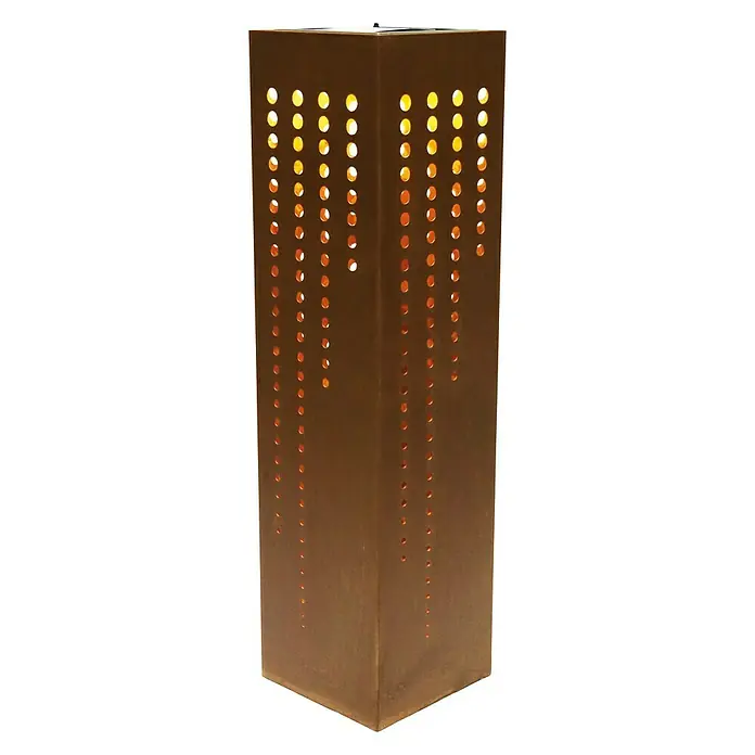 Solarleuchte Modern - Höhe: 57,5 cm, Rost - Diagonale Ansicht