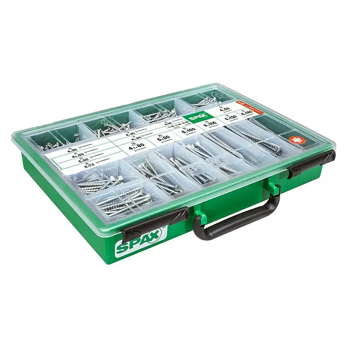 Spax Mehrzweckschrauben-Sortiment T-Start plus - 387 -tlg. - Diagonale Ansicht
