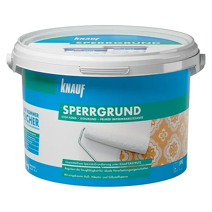 Knauf Sperrgrund - 5 kg, Weiß, Nikotin- und Fleckensperre - Vorderansicht